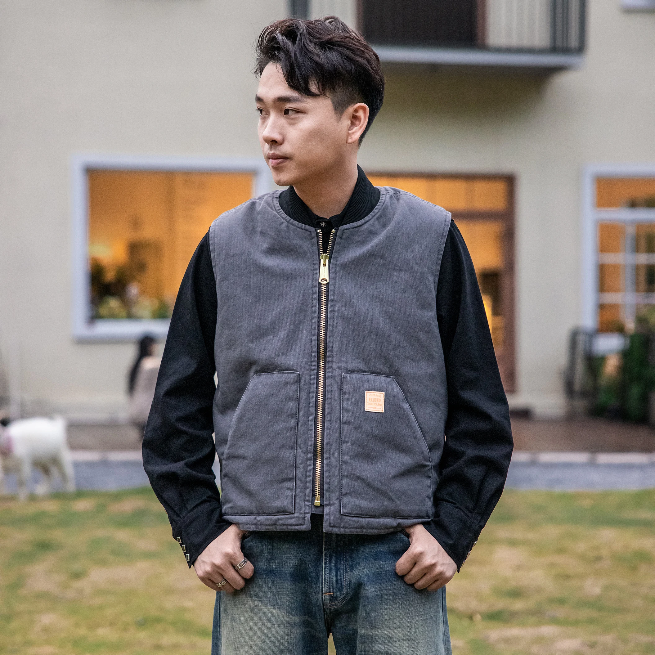 V02-0001 US Big Size Super Quality Multi Pockets Waistcoat Men's Cotton Canvas Fishing Vest