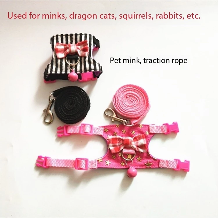 حبل جر من المينك للحيوانات الأليفة، سنجاب قطة التنين، حزام صدر خاص للحيوانات الأليفة الصغيرة #3