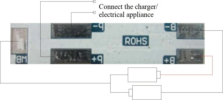 Schutzplatine für 2-Zellen-Lithium-Akkupack 7,4V 8,4V, hoher 3A Strom, Überlade- und Tiefentladeschutz – Detail 3