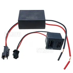 1Pcs USB Female Base Type-C Black Double-Layer Socket USB A Female Lamp Charging Socket Power Socket With Cable Connector