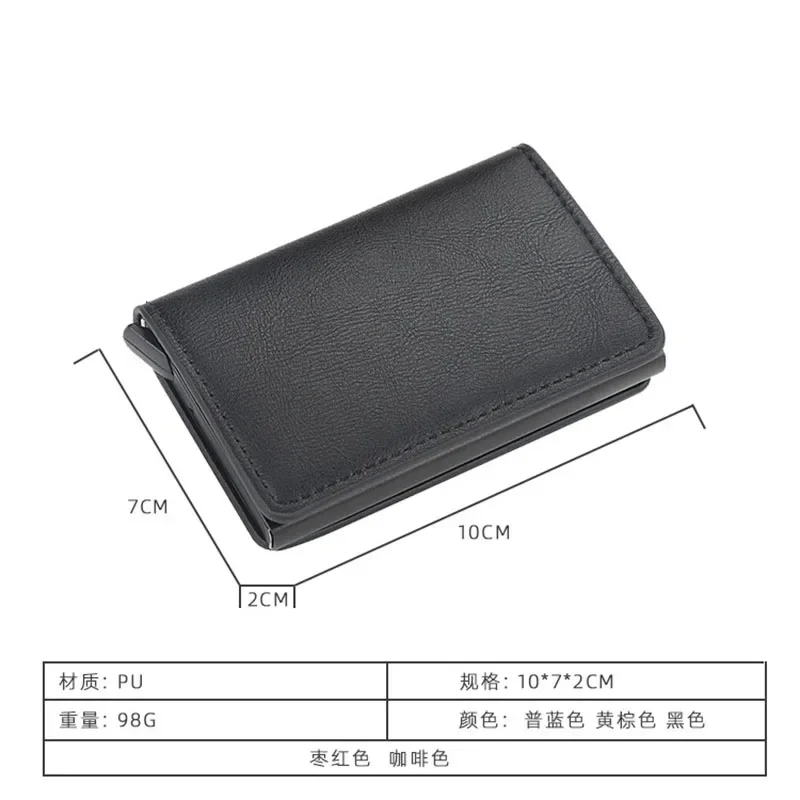 2024 Men Women Business ID Holders Metal Aluminum Shell Anti-degaussing Automatic Pop-up Rfid  Multi-card Bit Cardholder Holders