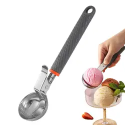 Premium Ice Cream Scoop With Trigger Ice Cream Scooper Stainless Steel, Heavy Duty Metal Icecream Scoop Spoon Kitchen Gadget