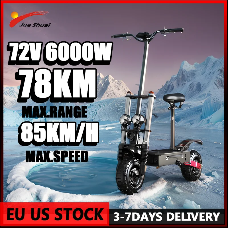 X60 Electric Scooter For Adults LCD Screen Electric Scooter 11 inch Tire 85KM Max Speed 72V 26Ah Lithium Battery 200 Max Load