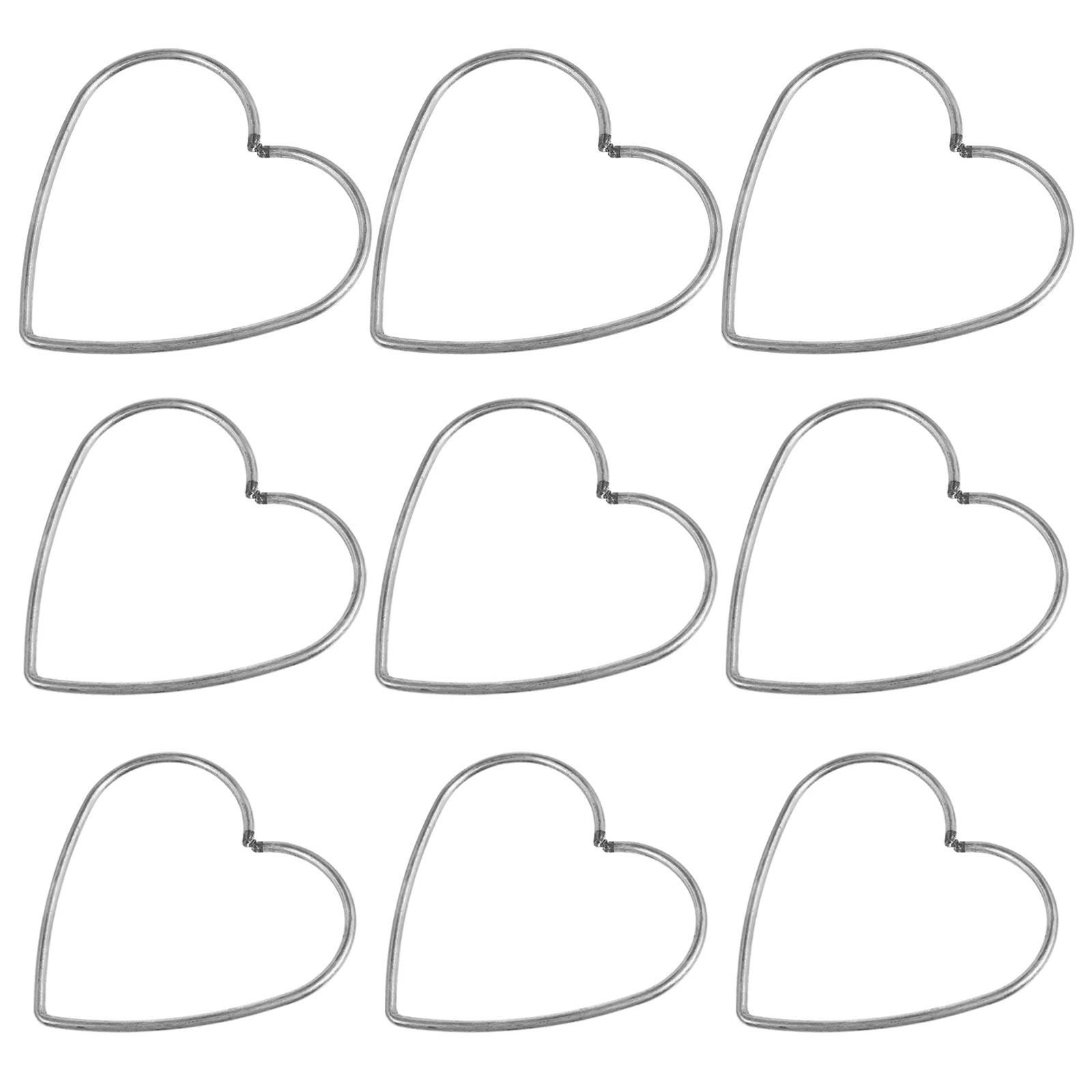 

9 PCS Heart Shaped Wire Wreath Frame Macrame Cord Hangers Dreamcatcher Ring Metal