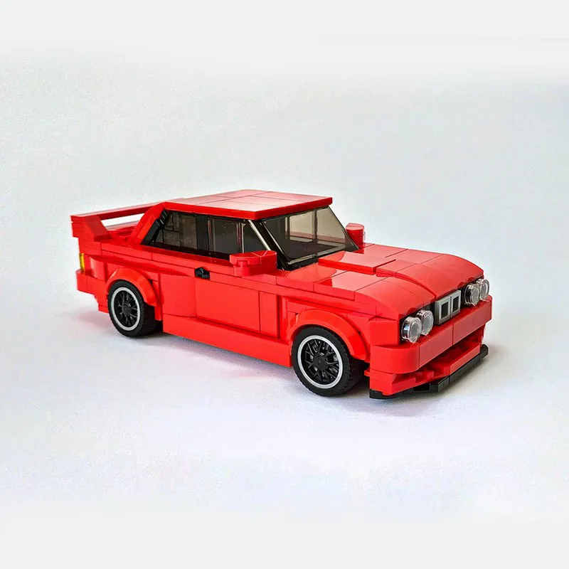 427PCS BWM Mobil Sport Kelas Atas E30 Teknologi Modular Merah E36 Supercar Perakitan Model Blok Bangunan Ornamen Meja