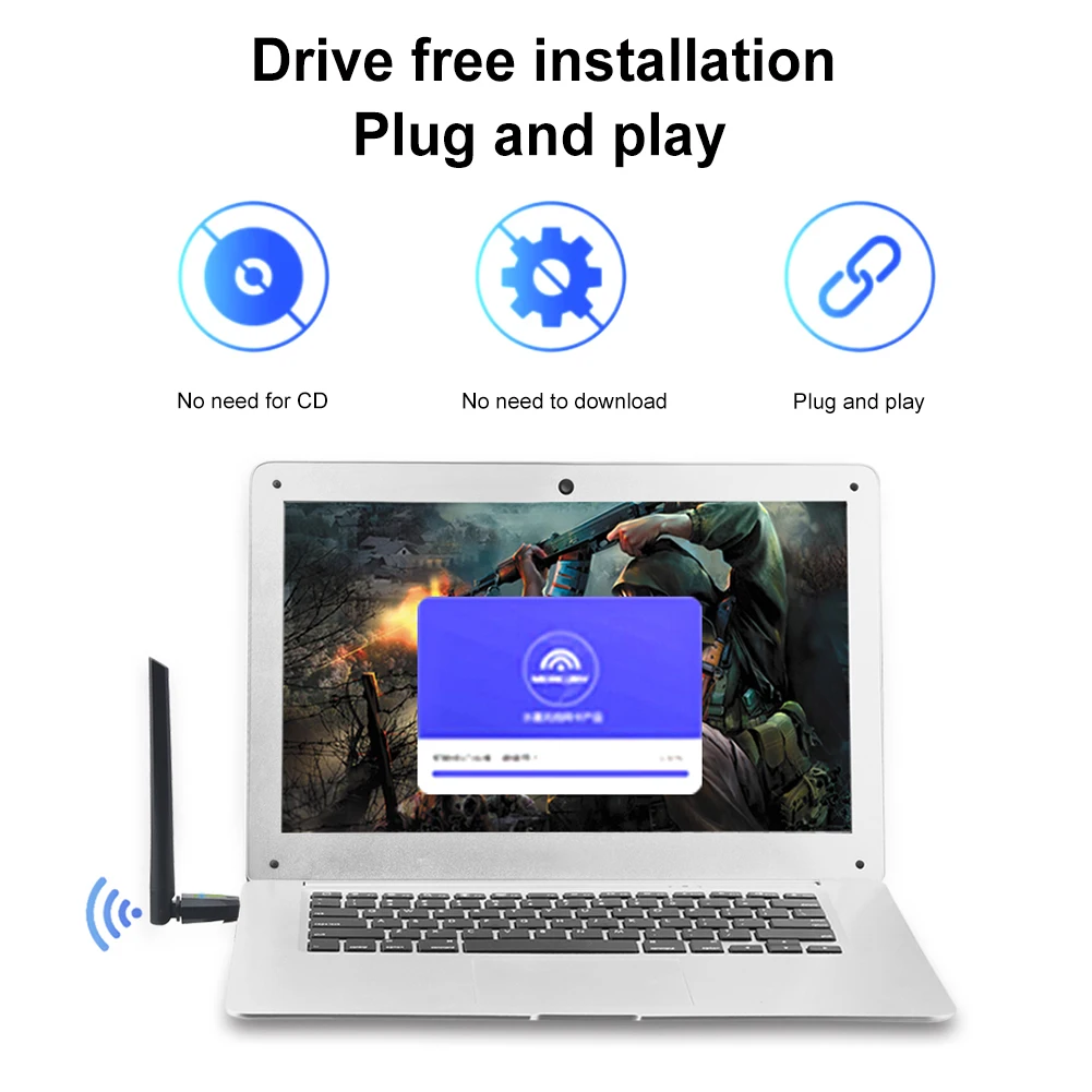 USB Wi-Fi адаптер 650 Мбит/с, 2,4/5 ГГц