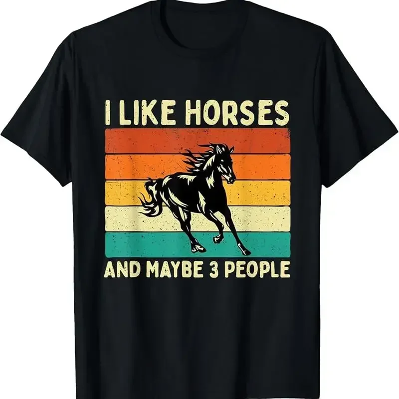 I Like Horses And Maybe 3 People Horseback Riding Horseman T Shirt