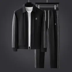 Spring and Autumn Goods High-end Casual Autumn and Winter Suit Two-piece Sports Fashion Men's Cardigan Jacket Youth Handsome