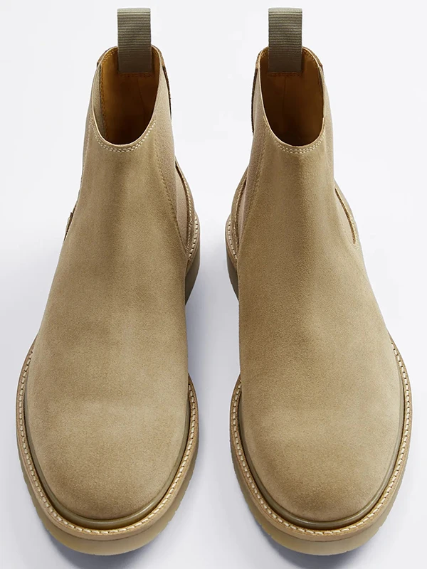 

Мужские ботинки челси, осенне-зимние кожаные дышащие ботинки без шнуровки, противоскользящие износостойкие ботинки челси