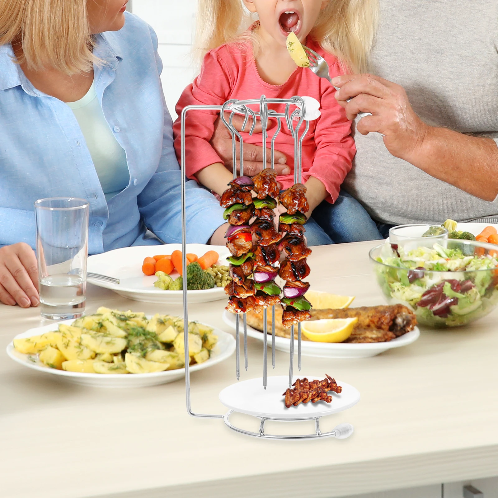 

Kebab Hanger Skewer Skewers Holder for Grill Kebobs Meat Kabob Rack Bbq Barbecue