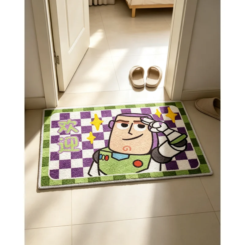 Tapis de sol en peluche Toy Story, 50x80cm, Super doux, absorption d'eau, antidérapant, tapis de bain, paillasson d'entrée pour la décoration de la maison