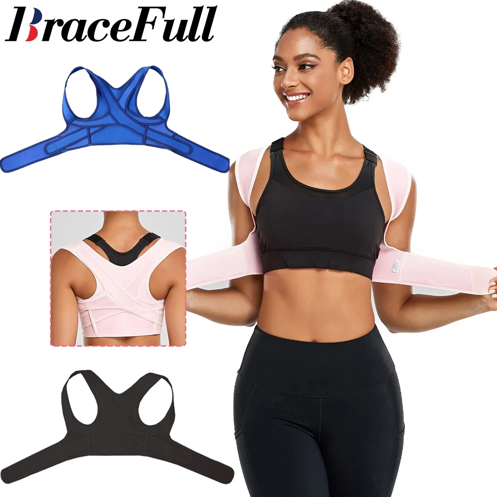 Posture Corrector Women Men Adjustable Upper Back Brace Clavicle Support Pain Relief Neck Shoulder Straightener Slouch Trainer