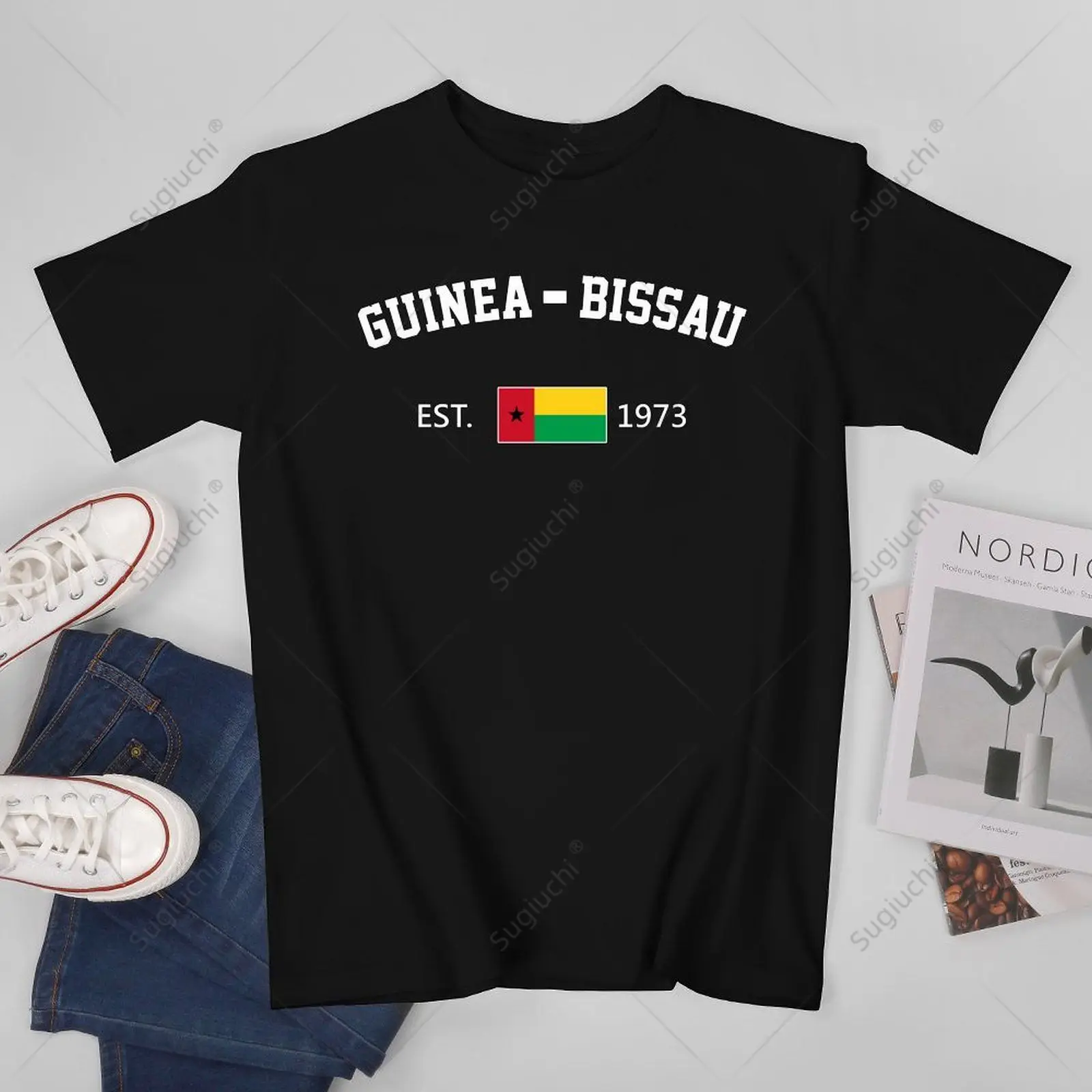 Unisex Men Guinea-Bissau EST.1973 Independence Day Tshirt Tees T Shirts Women Boys 100% Cotton T-Shirt