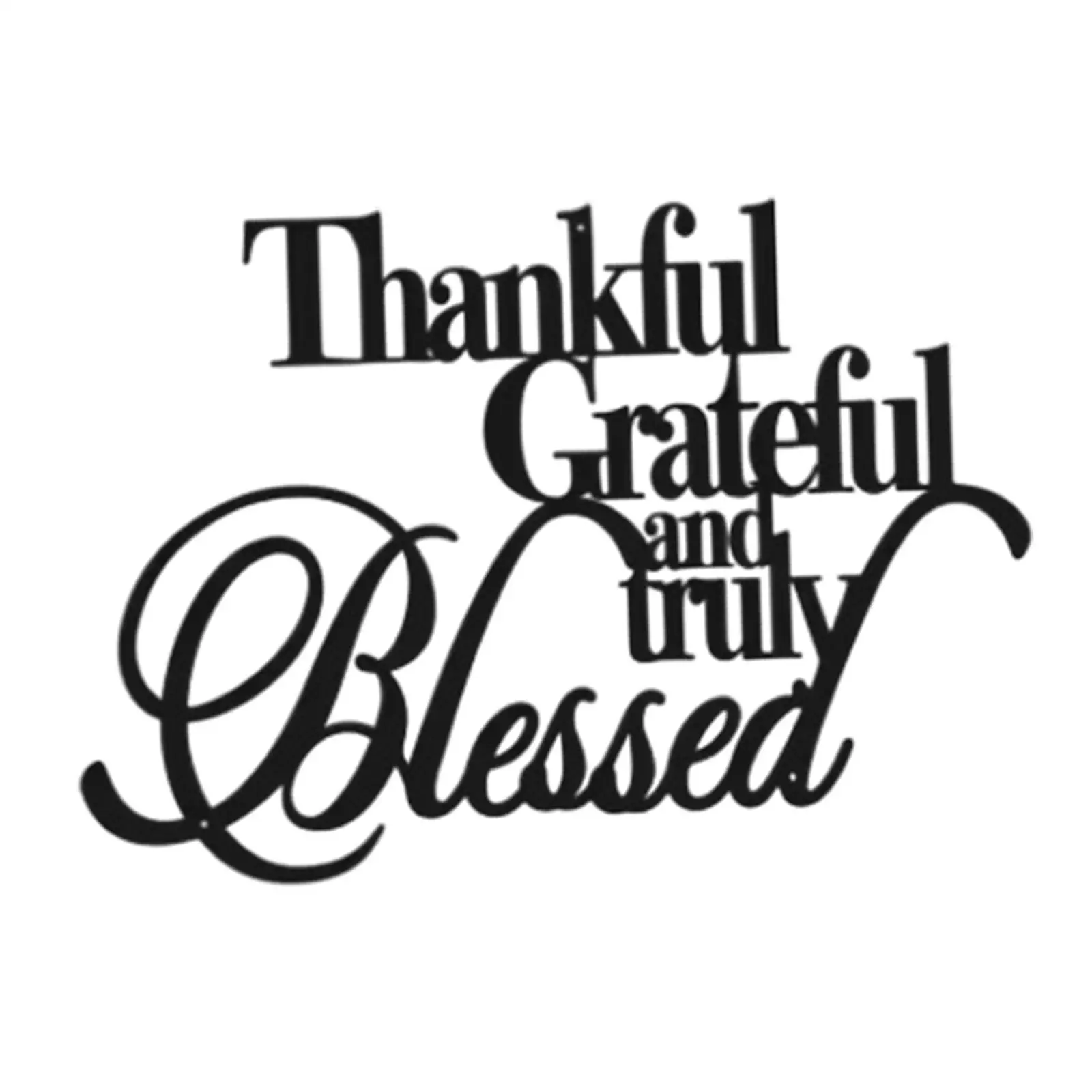 Modern Letters Wall Sign Iron Material Blessed Words Decor for Home Office Living Room Bedroom Wall Hanging