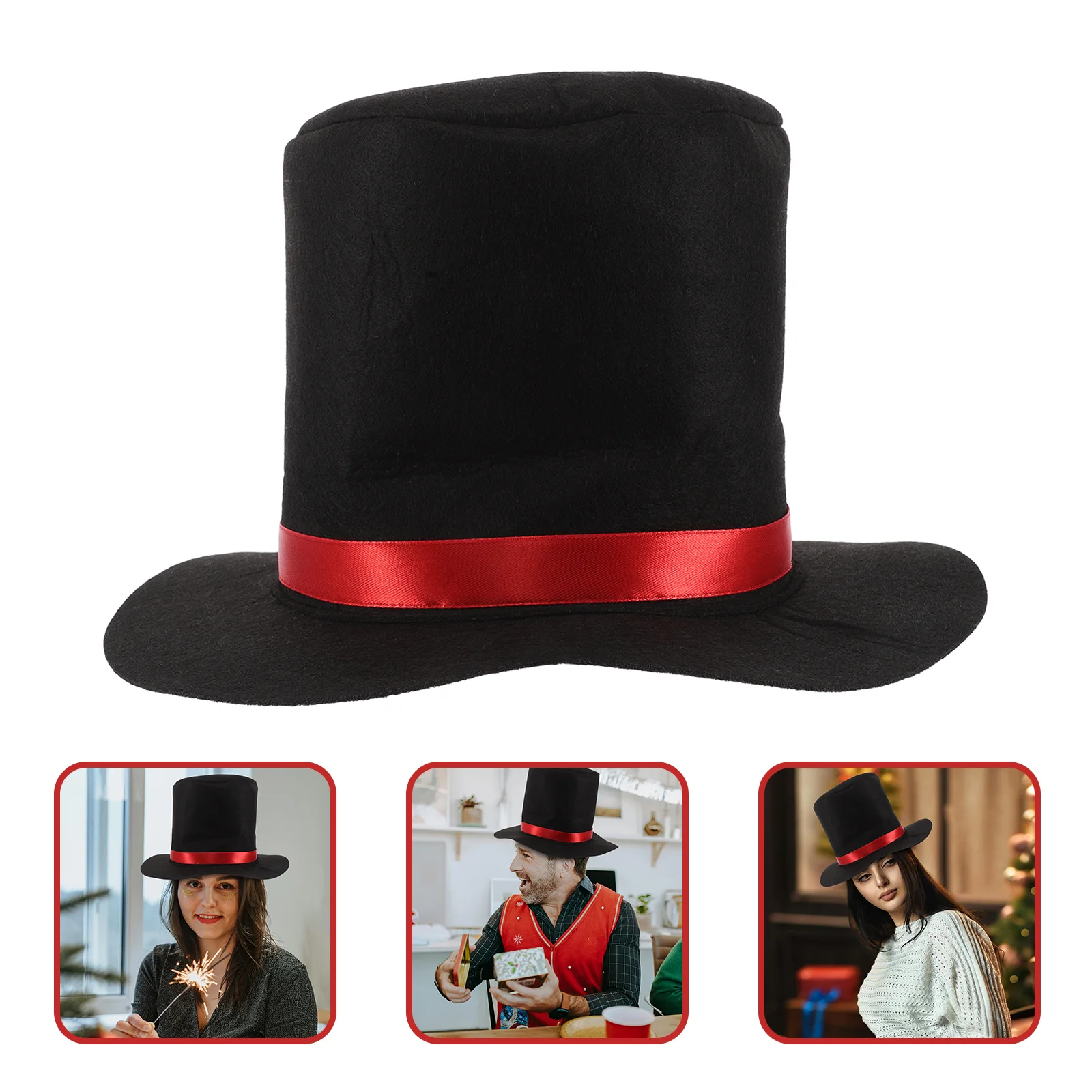 

Snowman Hat Costume Accessory Top Hats for Men Holiday Festive Ladies Winter Christmas Dress-up Mini Women