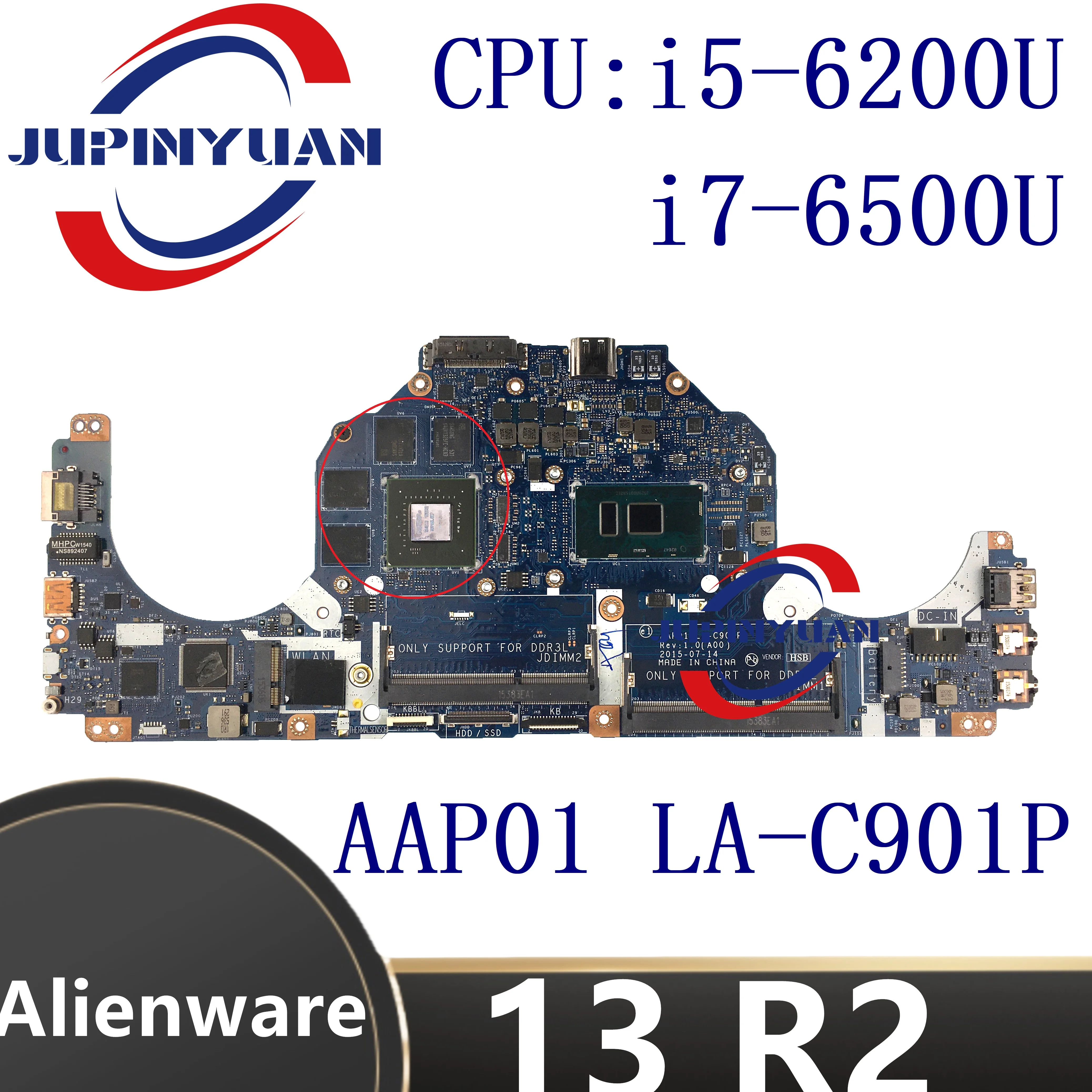 AAP01 LA-C901P Mainboard For Dell Alienware 13 R2 Laptop Motherboard CN-0V3TCJ V3TCJ 0V3TCJ CN-0VC62V 0VC62V VC62V 0NHXY3 NHXY3