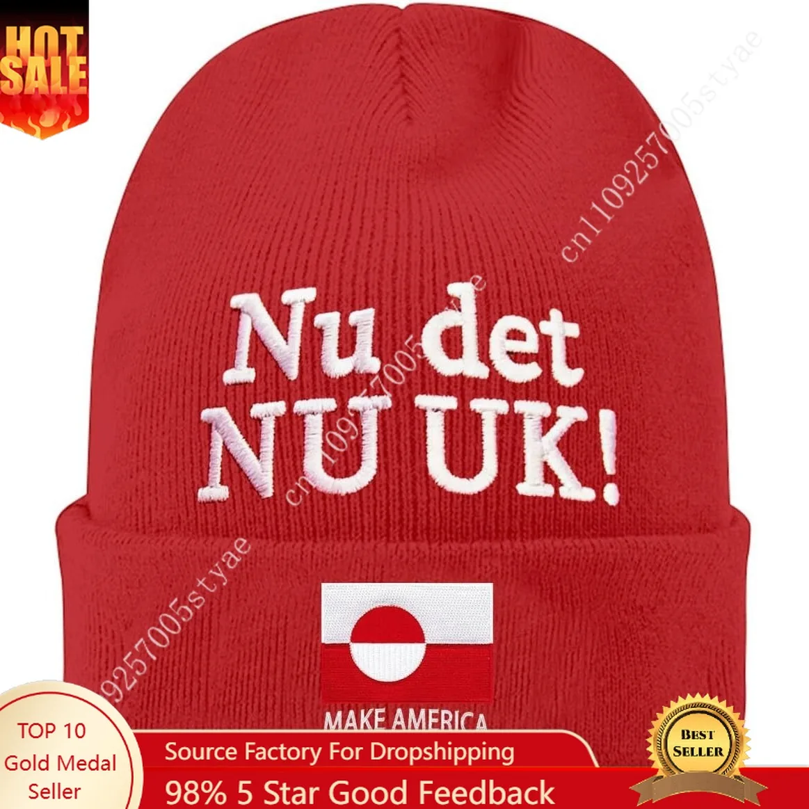 

Make America Go Away Beanie Cap Greenland Flag Nu Det NU UK Warm Knitted Hat Embroidery Skull Caps Greenlanders Winter Ski Hats