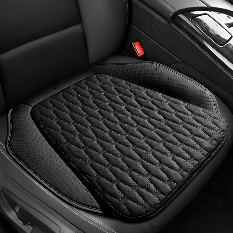 Breathable PU Leather Car Seat Cushion All-Season Universal Anti-Slip Stain-Resistant Single-Piece Seat Pad Interior Accessories