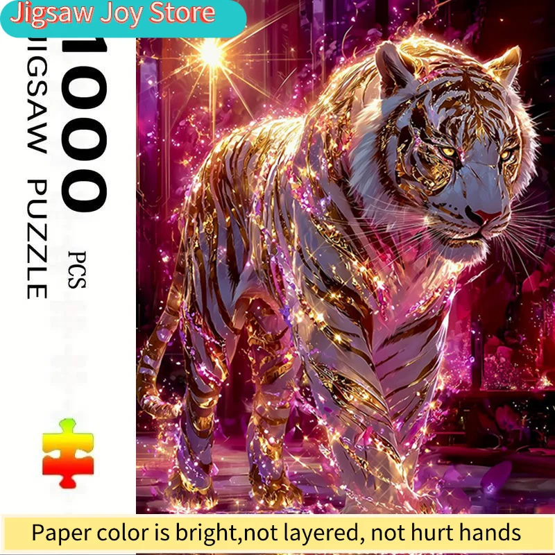

Пазл для взрослых, 1000 деталей, большой размер 70,0x50,01 см, художественный флуоресцентный пазл с изображением тигра, идеально подходит для творческих занятий своими руками