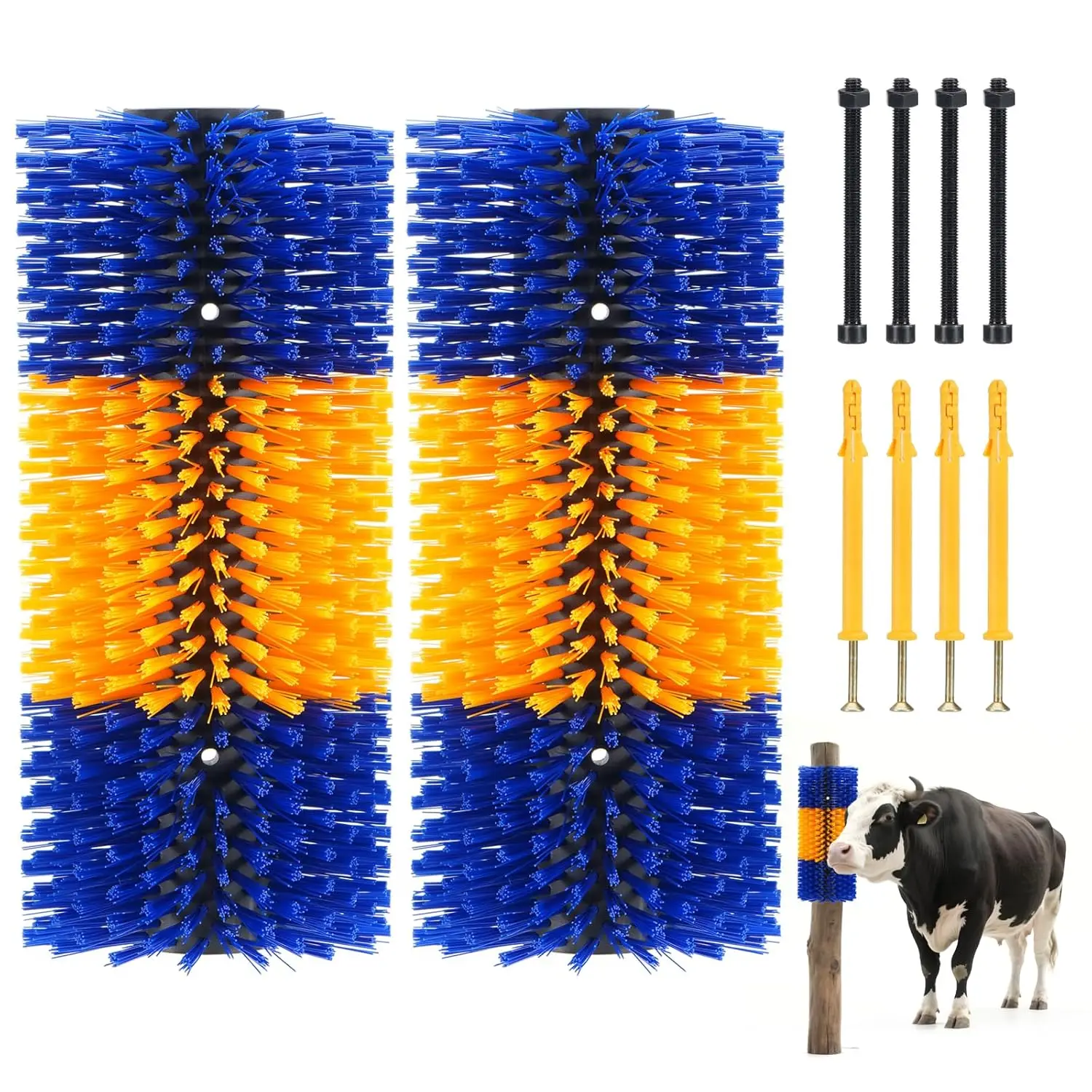

Livestock Scratching Brush 2PCS- Goat Horse Cow Scratching Post for Grooming, 17' x 7.9' Horse Cow