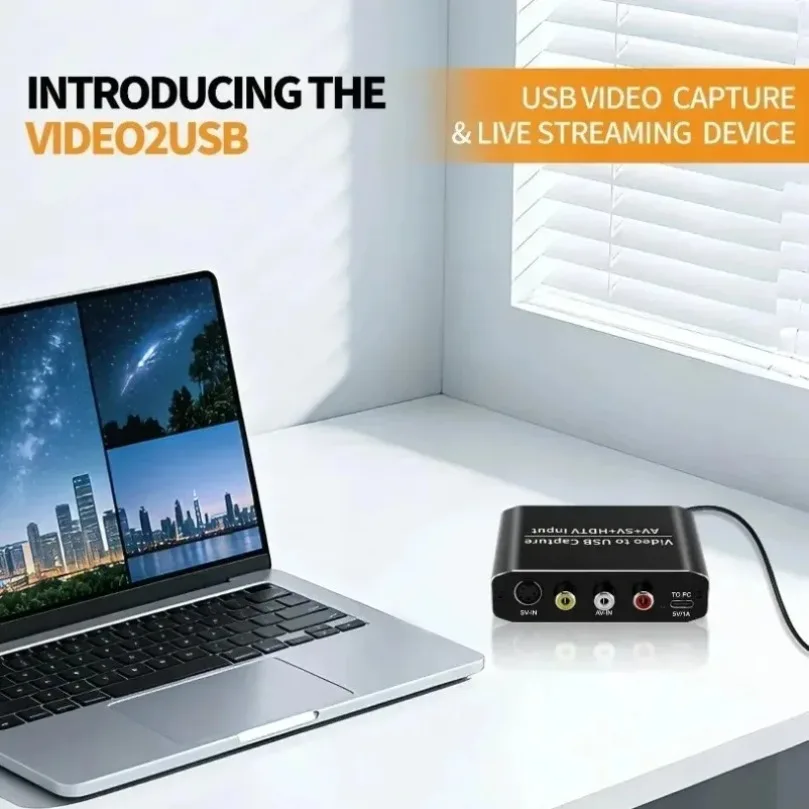 1080P HDTV AV S-Video to USB3.0 Capture Card Audio Video Grabber HDTV Loop Out For Game Live Streaming Recording PC Camera DVD