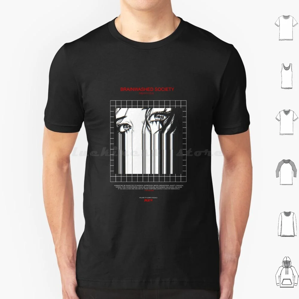 

Brainwashed Society, идеальный подарок, аниме-футболка для мужчин, женщин и детей, 6xl, готический, Eboy Egirl, альтернативный аниме Vaporwave