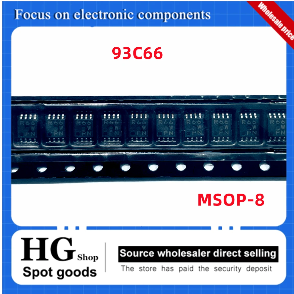 2pcs/Lot Original BR93L66RFVM C66 R66 93C66 93C66C-I/MS R66W MSOP8 EEPROM IC chip