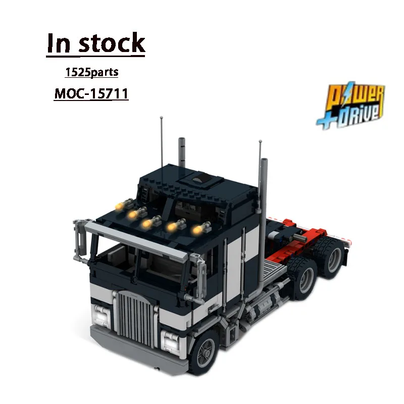 

MOC-15711 изготовленный на заказ радиоуправляемый американский грузовик, строительный блок, модель-71525, деталиMOC, креативный строительный блок для мальчиков и детей на день рождения, игрушка в подарок