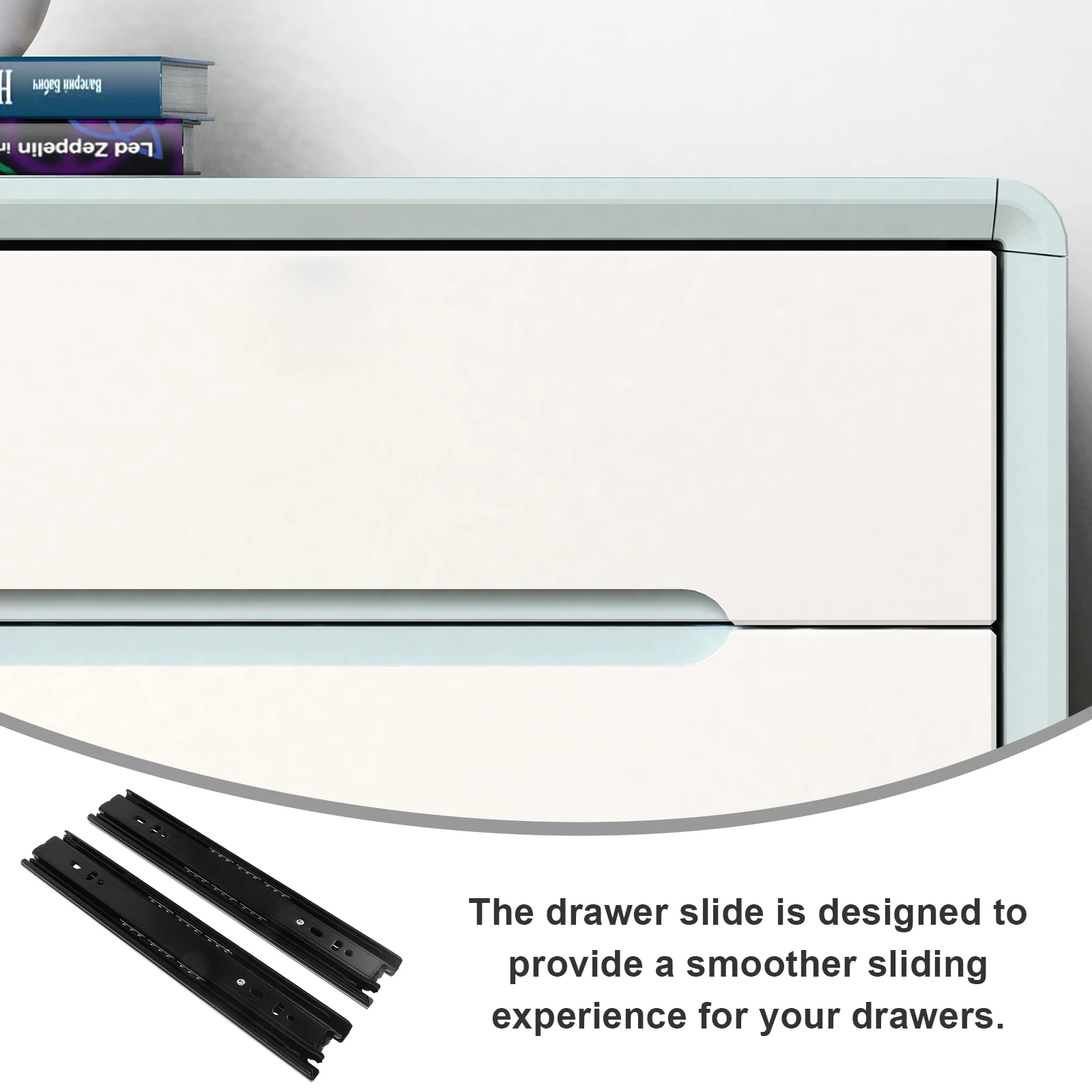 

2pcs Thickened Ball Bearing Drawer Slides 10 Inch Full Extension Heavy Duty Under Cabinet Drawer Track Guides Smooth Buffer