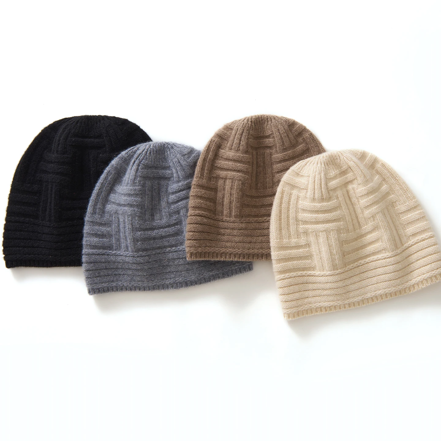 Woman 100% Merino Wool Hat New Collection High Quality Winter Cable Knitted Thick Warm Versatile Female Hat No Brim