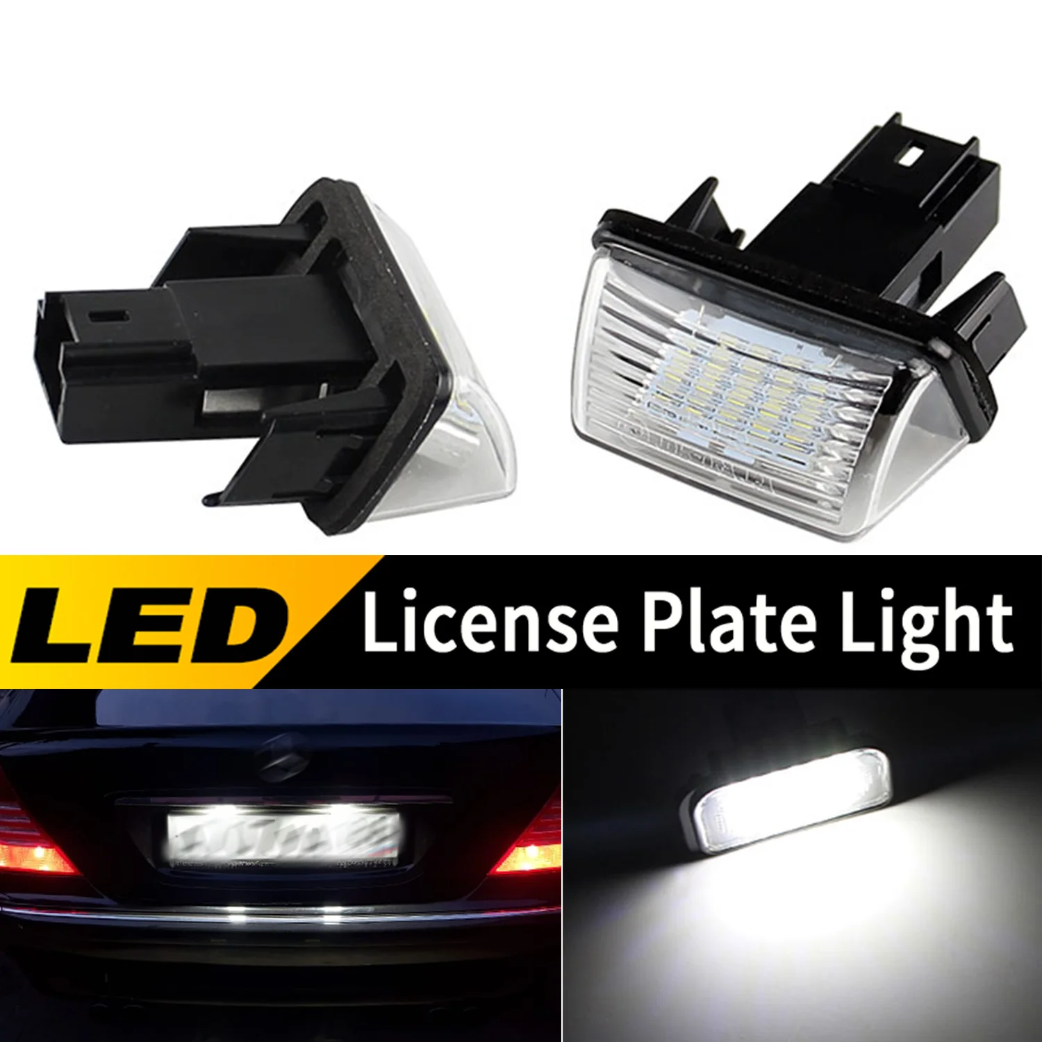 

2pcs Canbus LED License Number Plate Light Assembly Replacement For Mercedes Benz C-class W203 R230 W209 C209 A209 SL CLK Class