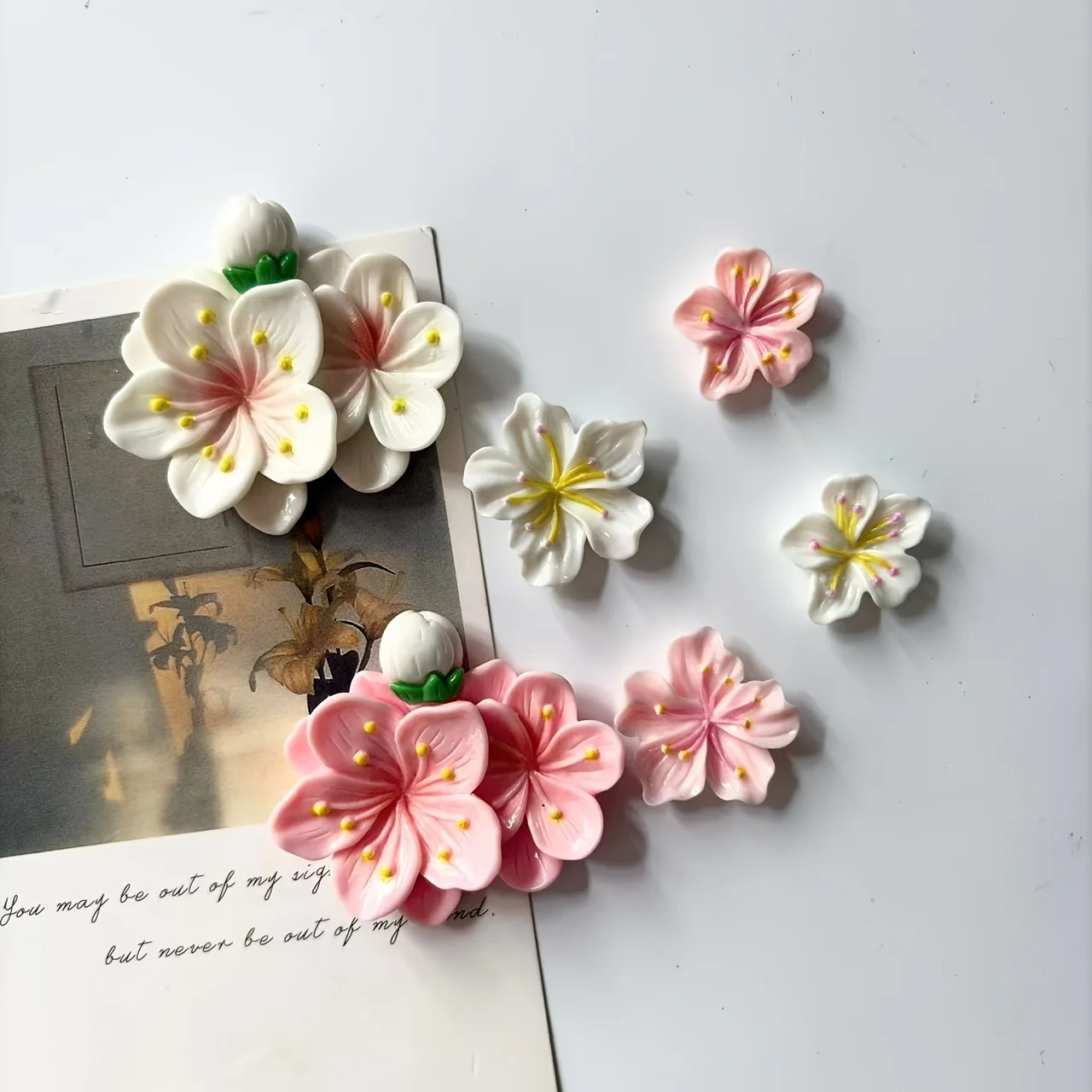 6Pcs Simulation Flower Refrigerator Magnet - Cherry Blossom Magnetic Clip - Home Decoration Gift - Gift for Family