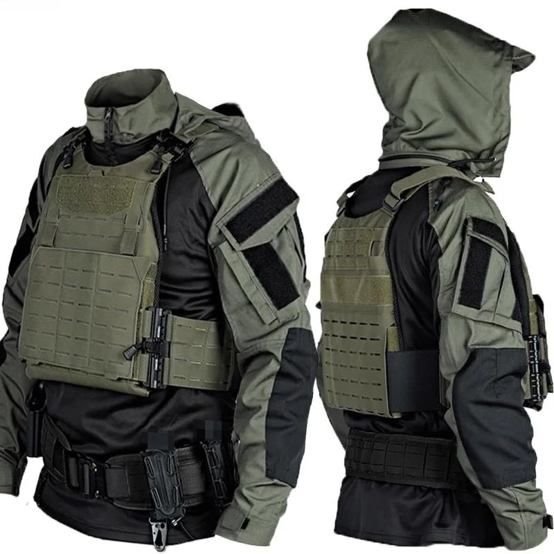 新しい戦術的なフロッグスーツセット屋外トレーニング服特殊部隊迷彩制服軍事ファン-cos-装備速乾性