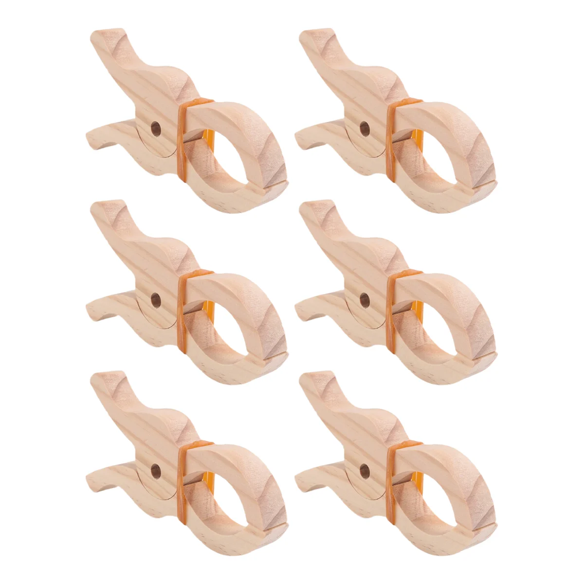 A99U 6 Pcs Wooden Play Clip Handmade Giant Clip Toys Wooden Clips for Curtains, Wardrobes, Balcony,Creative Wooden Clips