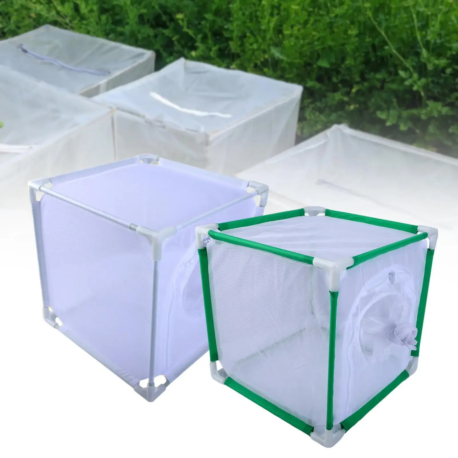 Butterfly Habitat Cage Breathable with Sleeve with Two Zippers Protection Cover Outdoor Exploration Insect Rearing Cage
