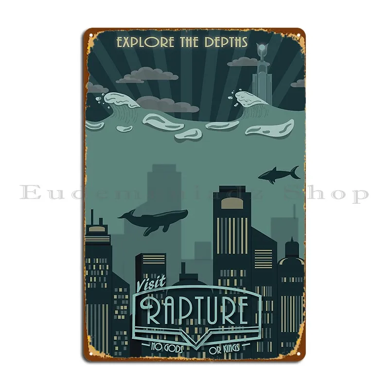 Bioshock Rapture Poster Nimikii Metal Sign Mural Customize Personalized Funny Club Tin Sign Poster