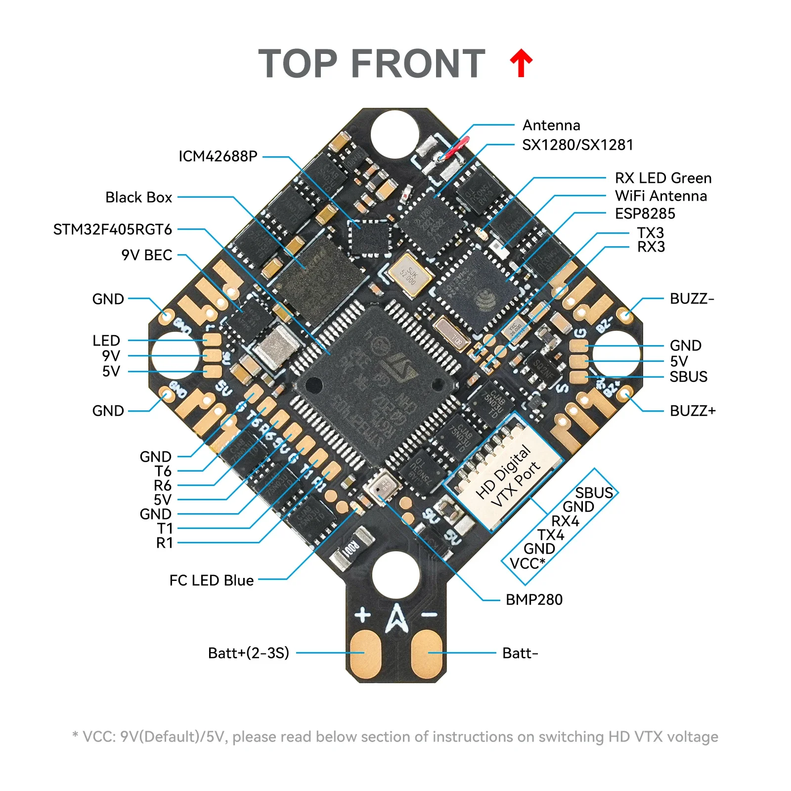 Betafpv f4 2-3s 20a aio fc v1 para pico sem escova whoop quadcopter hx115 se palito de dente drones