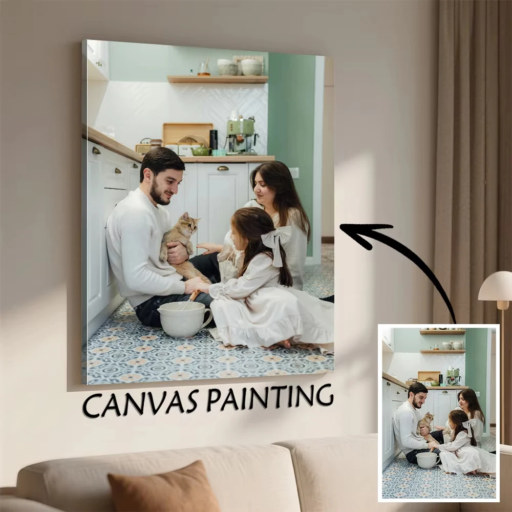مخصص فرملس قماش طباعة الصور شخصية ديكور المنزل جدار الفن الحصري هدية مخصصة الاختيار المثالي للصور الجماعية