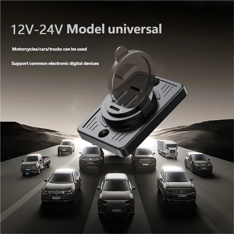12V-24V Dual USB QC3.0 PD 3.1A/2.1A Car Charger Socket Quick Charge with Sliding Cap Outlet Panel Adapter for Truck Camper RV image 6