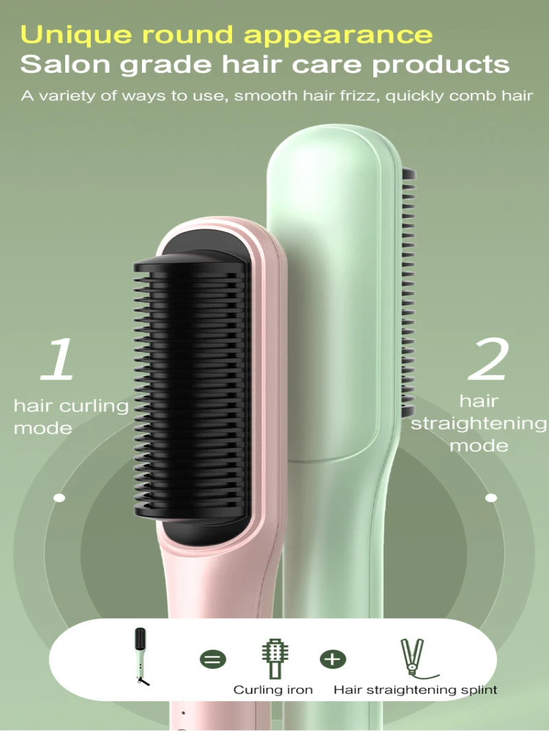 Negative ion non damaging straight hair comb Straight curly hair clip electric curly hair comb