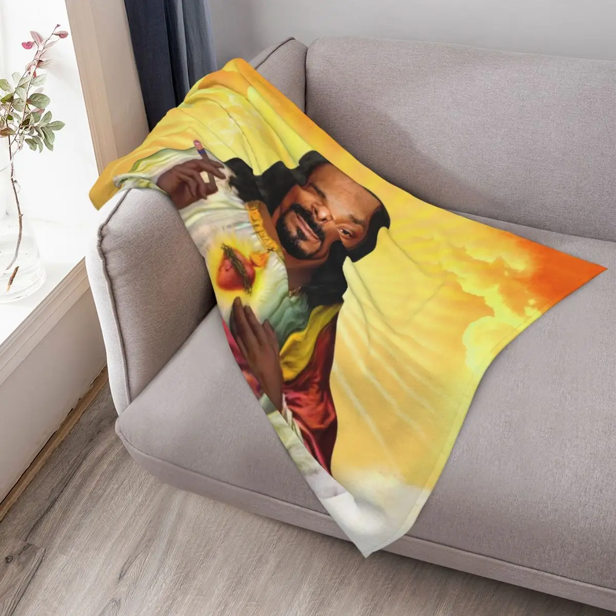 سانت يسوع سنوب الكلب رمي بطانية دافئة لفصل الشتاء شاطئ نزهة أريكة رمي البطانيات #3