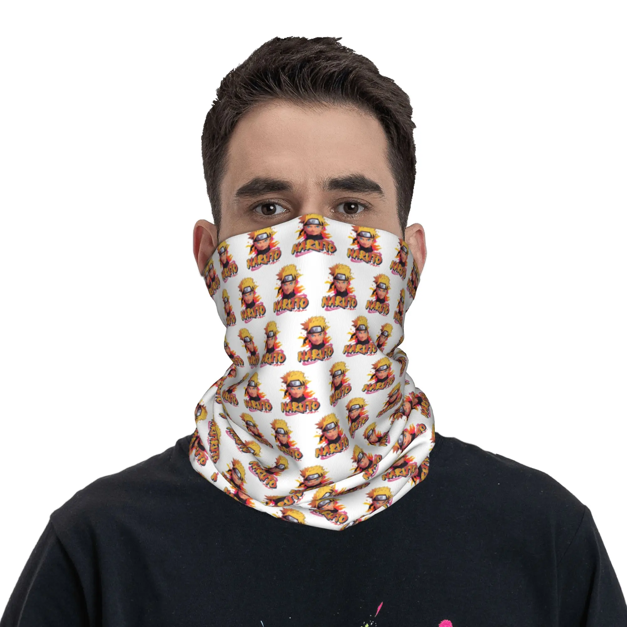 

TV Manga Series N-Naruto Bandana Neck Gaiter UV Protection Face Scarf Cover Women Men Japane Anime Headband Tube Balaclava