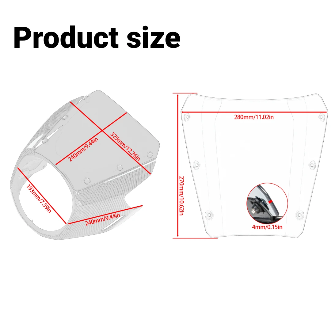 WOLFLINE for Honda CB1000F/SE 2026 Front Headlight Fairing Cover Headlamp Cowl Windshield Windscreen Wind Deflector