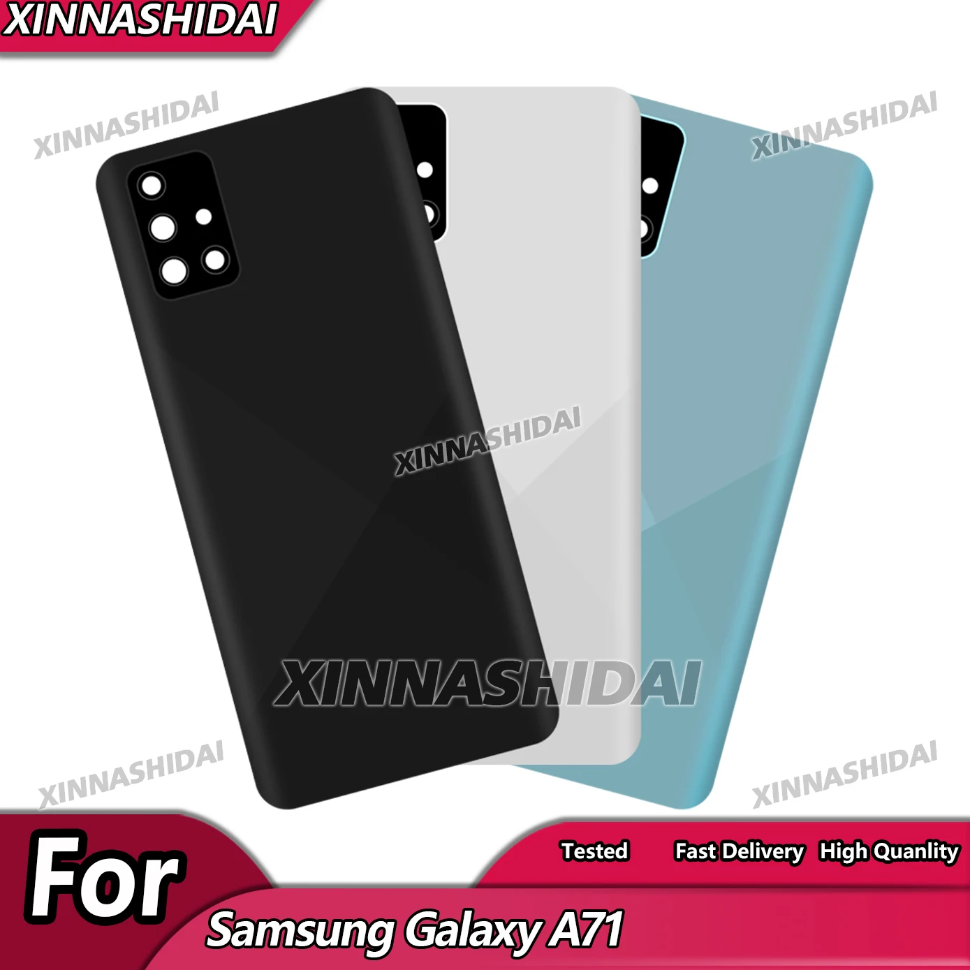 Battery Back Cover For Samsung Galaxy A71 A715F Rear Panel With Camera Lens Housing Case Replacement Repair Parts