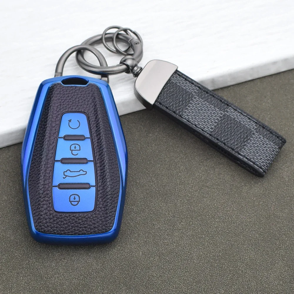 Car Soft TPU Leather Key Cover For Geely Coolray Atlas Boyue NL3 Emgrand X7 EX7 SUV GT GC9 Borui Car Key Case Holder Keychain