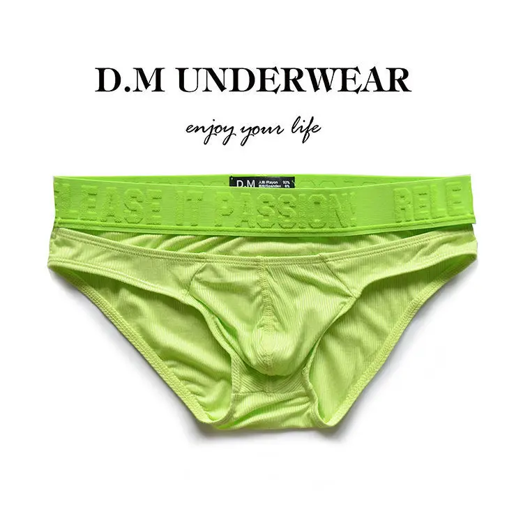 

D.M Men's Briefs Low Waist Sexy Gay Fashion Solid Color Tempt Panties Personality Erotic Boxers Youth Trend Sissy Fit Breathable