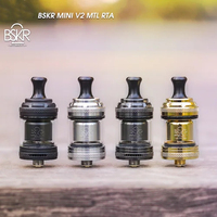 Berserker V2 Mini MTL RTA BSKR Atomizer 22mm Vape Single Coil 2mL Tank RBA GTA Kit with Fused Clapton Coils