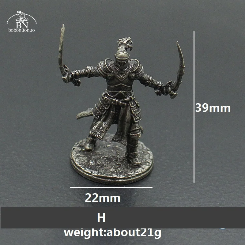 White Copper Metal Warrior Arab Knight Soldier Model Miniature Figurines Board Game Pieces Car Decoration Boy Gift