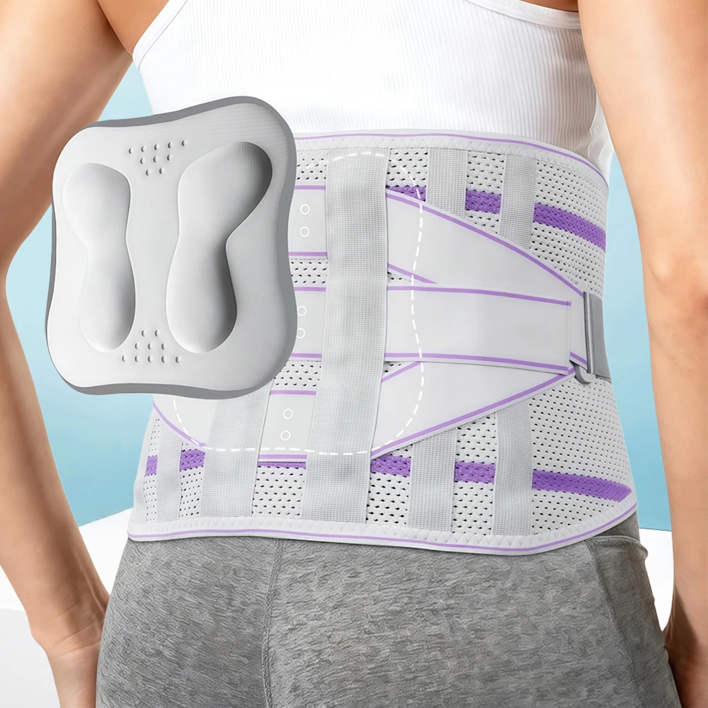 

Back Brace, 8X Metal Waist Support, Lumbar Support with 3D Pad, Breathable Support Belt for Herniated Disc, Sciatica Pain Relief