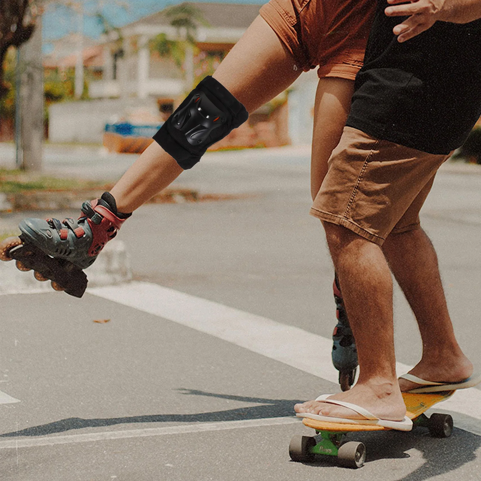 1 زوج دراجة نارية الكوع الحرس عالية التأثير المقاومة Pp شل منصات للتزلج على الجليد ركوب الدراجات الرياضية واقية #1